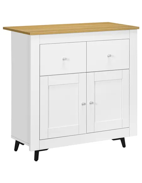 HOMCOM Sideboard Storage Cabinet, Modern Kitchen Cupboard with Double Doors and Drawers for Dining Room, Living Room and Entrywa