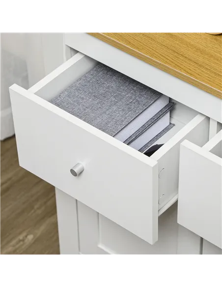 HOMCOM Sideboard Storage Cabinet, Modern Kitchen Cupboard with Double Doors and Drawers for Dining Room, Living Room and Entrywa