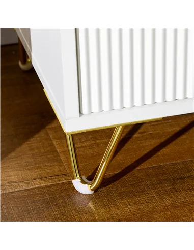 HOMCOM Elegant Chest of Two Drawers - White/Gold-Tone