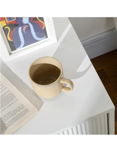 HOMCOM Elegant Chest of Two Drawers - White/Gold-Tone