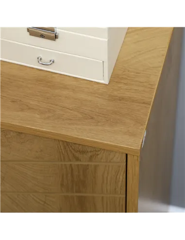 HOMCOM Vintage Storage Cabinet with Double Chevron Doors and Pine Wood Legs, Side Cabinet for Living Room, Kitchen, Bedroom