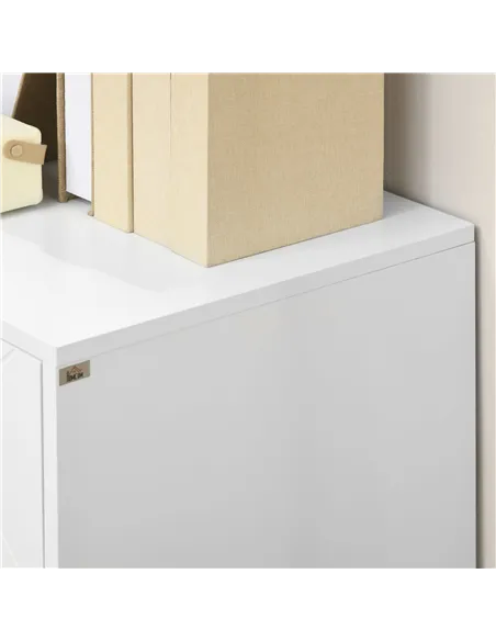 HOMCOM Storage Cabinet Slim Sideboard with Golden Hairpin Legs Adjustable Shelves for Living Room Dining Room Hallway White