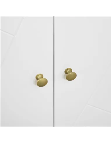 HOMCOM Storage Cabinet Slim Sideboard with Golden Hairpin Legs Adjustable Shelves for Living Room Dining Room Hallway White