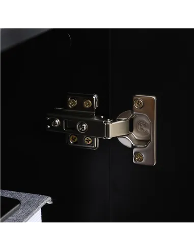 HOMCOM High Gloss Storage Cabinet, Freestanding Storage Cupboard with Adjustable Shelves for Living Room, Bedroom, Hallway, Blac