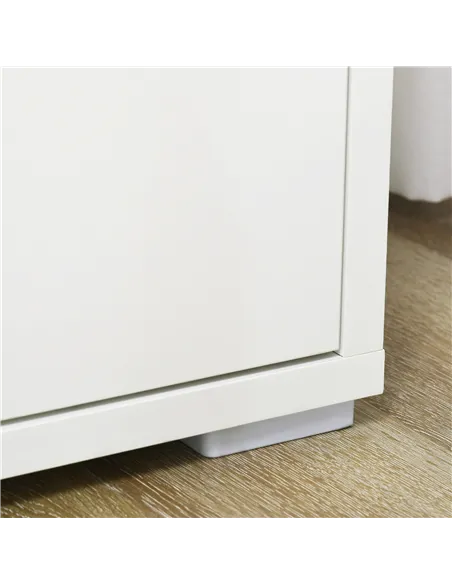 HOMCOM Kitchen Sideboard, Storage Cabinet with Double Doors and Adjustable Shelf for Living Room, Entryway, White