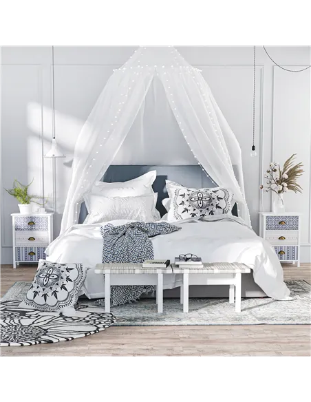 HOMCOM Bedside Table Set of 2 Chest of 3 Drawers Shabby Chic Nightstands with Metal Handle Sofa Side Table for Living Room, Bedr