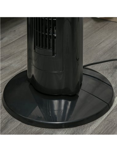 HOMCOM 42" Anion Tower Fan Cooling for Bedroom with 3 Speed, 3 Modes, 8h Timer, Oscillating, LED Panel, Remote Controller, Black
