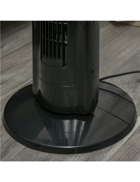 HOMCOM 42" Anion Tower Fan Cooling for Bedroom with 3 Speed, 3 Modes, 8h Timer, Oscillating, LED Panel, Remote Controller, Black