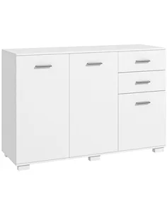 HOMCOM Sideboard, Modern Storage Cabinet with 2 Drawers, 3 Doors and Adjustable Shelves, Kitchen Cabinet for Living Room, Dining