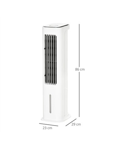 HOMCOM Evaporative Air Cooler, 5L Water Tank Oscillating Ice Cooling Fan with 3 Modes, 3 Speeds, Remote Control, Timer, and Osci