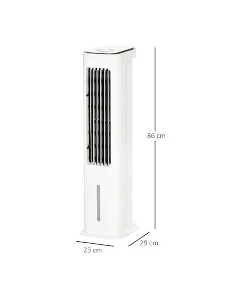 HOMCOM Evaporative Air Cooler, 5L Water Tank Oscillating Ice Cooling Fan with 3 Modes, 3 Speeds, Remote Control, Timer, and Osci