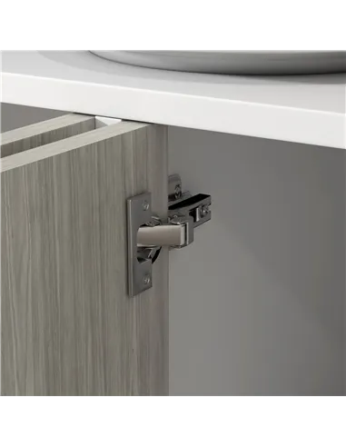 HOMCOM Kitchen Sideboard Storage Cabinet for Living Room with Adjustable Shelves 4 Doors and Pine Wood Legs White