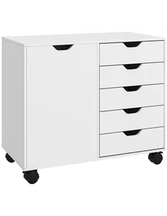 HOMCOM Multi-Storage Mobile Office Storage Cabinet - White