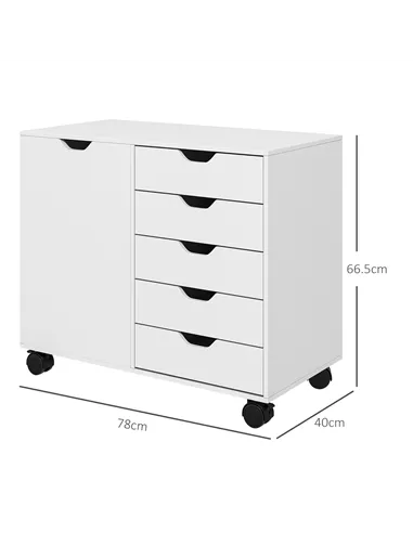 HOMCOM Multi-Storage Mobile Office Storage Cabinet - White