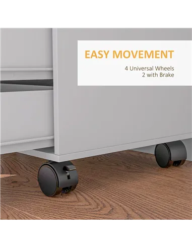 HOMCOM Multi-Storage Mobile Office Storage Cabinet - White