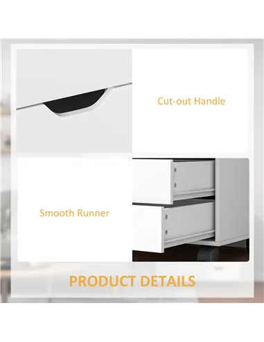 HOMCOM Multi-Storage Mobile Office Storage Cabinet - White