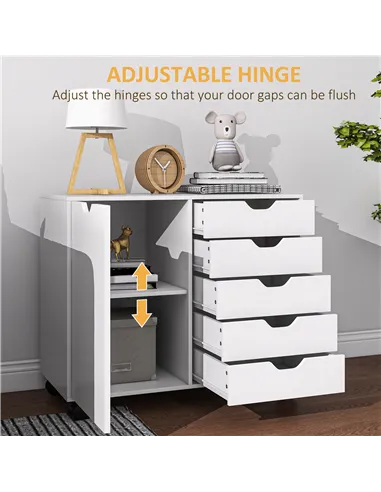 HOMCOM Multi-Storage Mobile Office Storage Cabinet - White