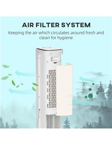 HOMCOM Evaporative Air Cooler, 5L Water Tank Oscillating Ice Cooling Fan with 3 Modes, 3 Speeds, Remote Control, Timer, and Osci