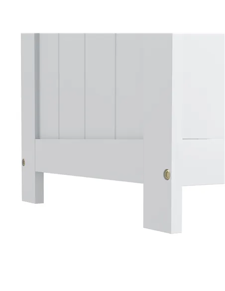 HOMCOM Storage Chest, Modern Storage Trunk with 2 Safety Hinges and Cut-out Handles, Wooden Toy Box for Living Room, Entryway, 7