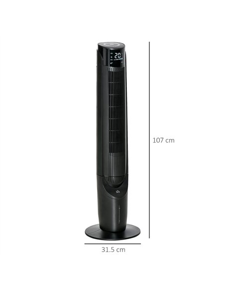 HOMCOM Ice Cooling Tower Fan, Water Conditioner Evaporative Air Cooler Unit with 4 Modes, 3 Speed, Remote Control, Timer, Oscill