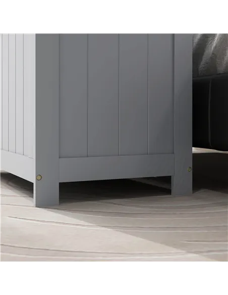 HOMCOM Storage Chest, Modern Storage Trunk with 2 Safety Hinges and Cut-out Handles, Wooden Toy Box for Living Room, Entryway, 7