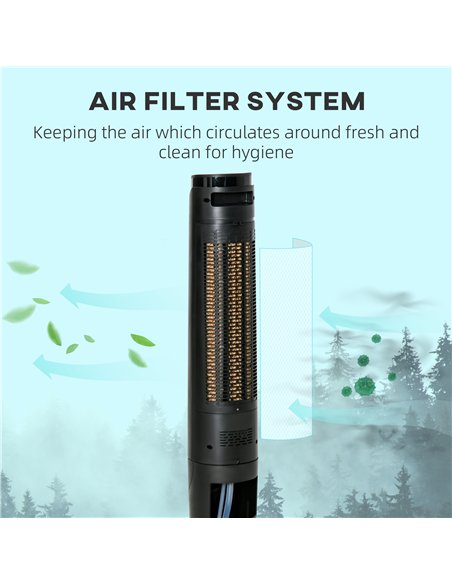 HOMCOM Ice Cooling Tower Fan, Water Conditioner Evaporative Air Cooler Unit with 4 Modes, 3 Speed, Remote Control, Timer, Oscill