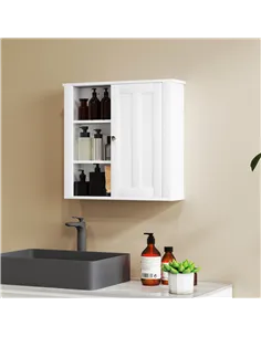 HOMCOM Clean and Simple Bathroom Storage Cabinet - White 2
