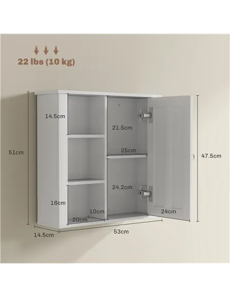 HOMCOM Clean and Simple Bathroom Storage Cabinet - White