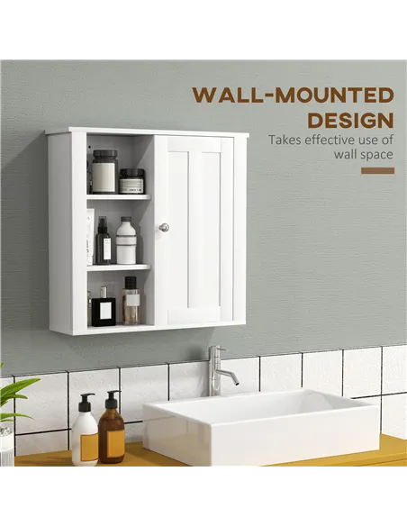 HOMCOM Clean and Simple Bathroom Storage Cabinet - White