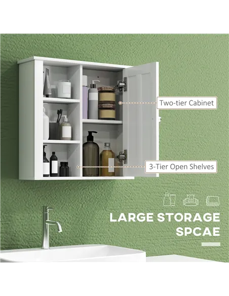 HOMCOM Clean and Simple Bathroom Storage Cabinet - White