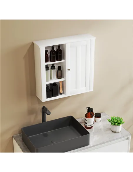 HOMCOM Clean and Simple Bathroom Storage Cabinet - White