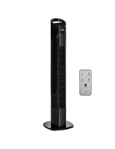 HOMCOM 31" Freestanding Tower Fan, 3 Speed 3 Mode, 7.5H Timer, Oscillating, LED Panel, Remote Control, 31 Inch Standing Fan, Bla