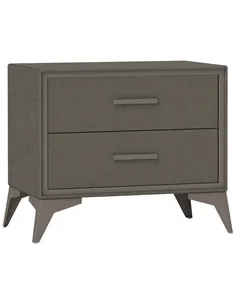 HOMCOM Velvet-Feel Chest of Two Drawers - Brown