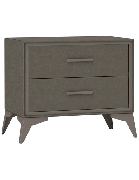 HOMCOM Velvet-Feel Chest of Two Drawers - Brown