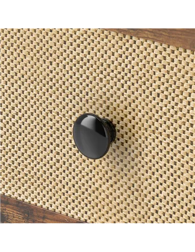 HOMCOM Industrial-Natural Bedside Table - Brown