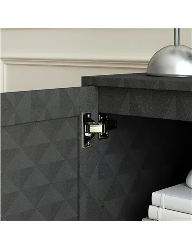 HOMCOM Modern Sideboard, Freestanding Sideboard Storage Cabinet with Adjustable Shelf and 2 Doors for Living Room, Grey