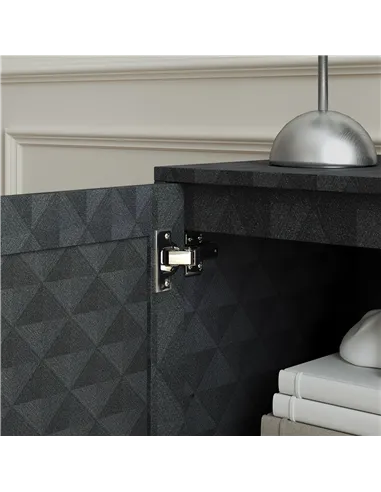 HOMCOM Modern Sideboard, Freestanding Sideboard Storage Cabinet with Adjustable Shelf and 2 Doors for Living Room, Black