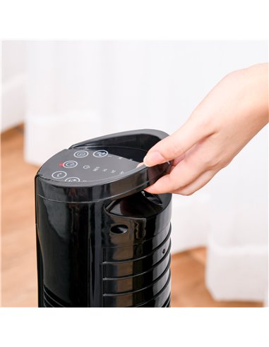 HOMCOM 31" Freestanding Tower Fan, 3 Speed 3 Mode, 7.5H Timer, Oscillating, LED Panel, Remote Control, 31 Inch Standing Fan, Bla