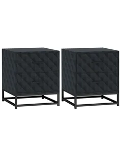 HOMCOM Bedside Tables Set of 2, Modern Bedside Table Nightstand with 2 Drawers, Bedside Cabinet Sofa Side Table with Storage, St