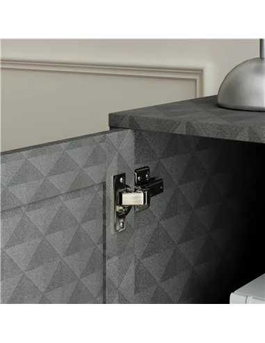 HOMCOM Sideboard with Adjustable Shelf, Freestanding Sideboard Storage Cabinet with Open Compartment and 2 Drawers, Grey