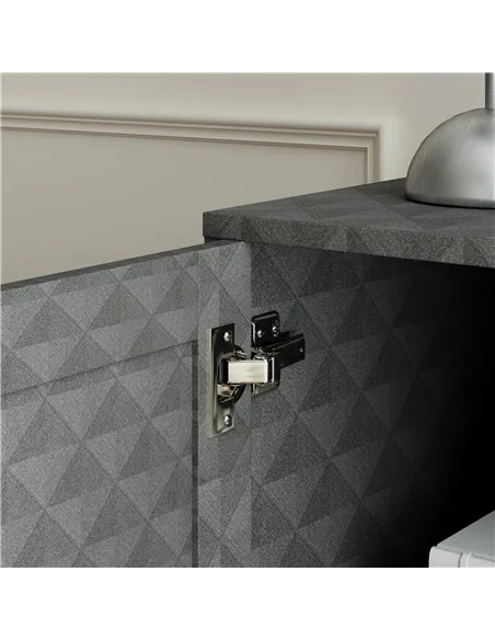 HOMCOM Sideboard with Adjustable Shelf, Freestanding Sideboard Storage Cabinet with Open Compartment and 2 Drawers, Grey