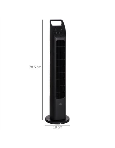 HOMCOM 31" Oscillating Tower Fan with Remote Control, 4H Timer, 3 Speed 3 Modes, Quiet Electric Floor Standing Fan for Home Bedr