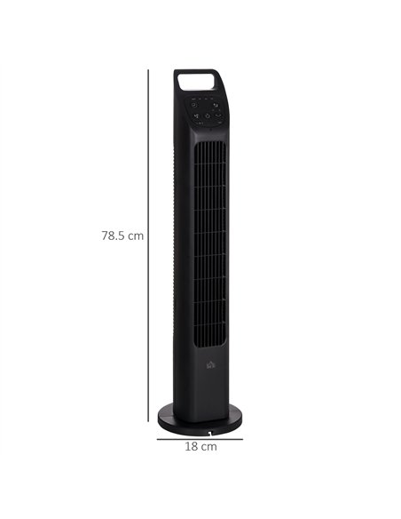 HOMCOM 31" Oscillating Tower Fan with Remote Control, 4H Timer, 3 Speed 3 Modes, Quiet Electric Floor Standing Fan for Home Bedr