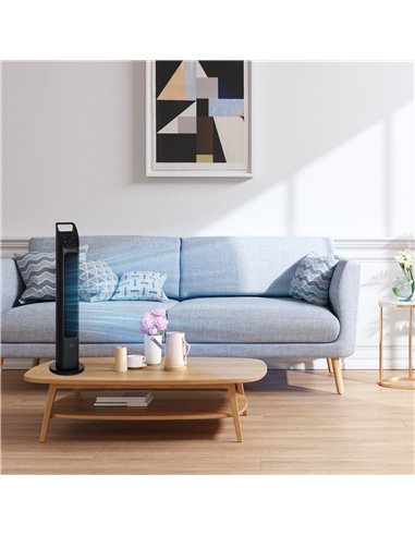 HOMCOM 31" Oscillating Tower Fan with Remote Control, 4H Timer, 3 Speed 3 Modes, Quiet Electric Floor Standing Fan for Home Bedr