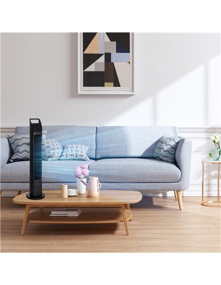 HOMCOM 31" Oscillating Tower Fan with Remote Control, 4H Timer, 3 Speed 3 Modes, Quiet Electric Floor Standing Fan for Home Bedr