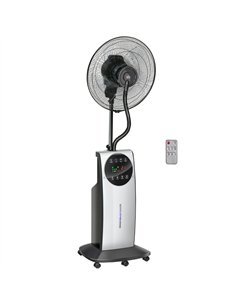 HOMCOM 16" Pedestal Fan with Water Mist Spray, Humidifying Misting Fan, Standing Fan with 3 Speeds, 3.1L Water Tank, Timer and E