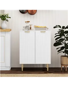 HOMCOM Adjustable Shelf Sideboard - White 2
