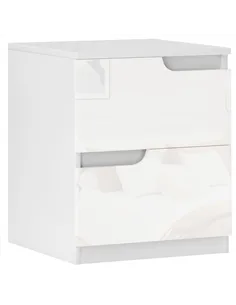 HOMCOM High Gloss Bedside Table - White