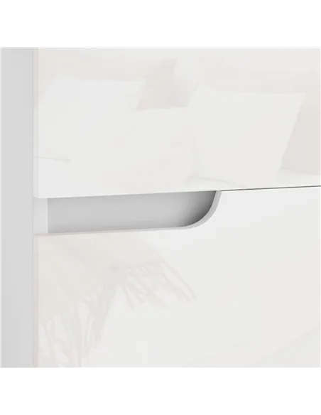HOMCOM High Gloss Bedside Table - White
