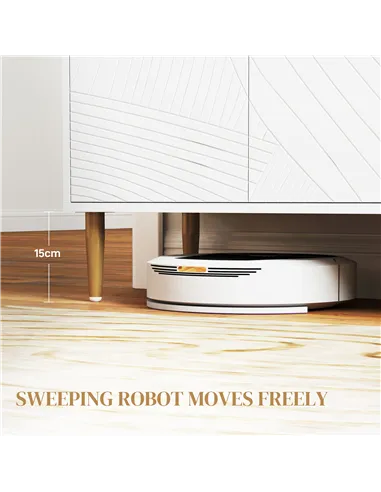 HOMCOM Elegant Two-Cupboard Sideboard - White/Gold-Tone